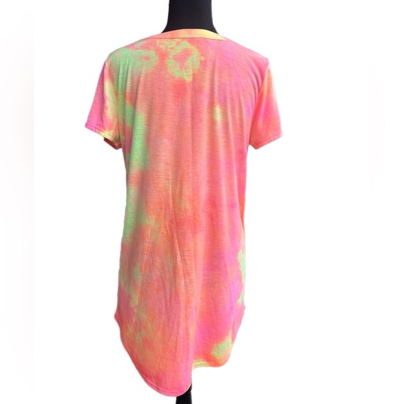 Coral Tie Dye High Low‎ Top - Picture 4 of 6